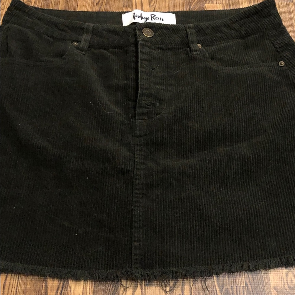 Indigo Rein dark brown Corduroy A-Line Mini Skirt